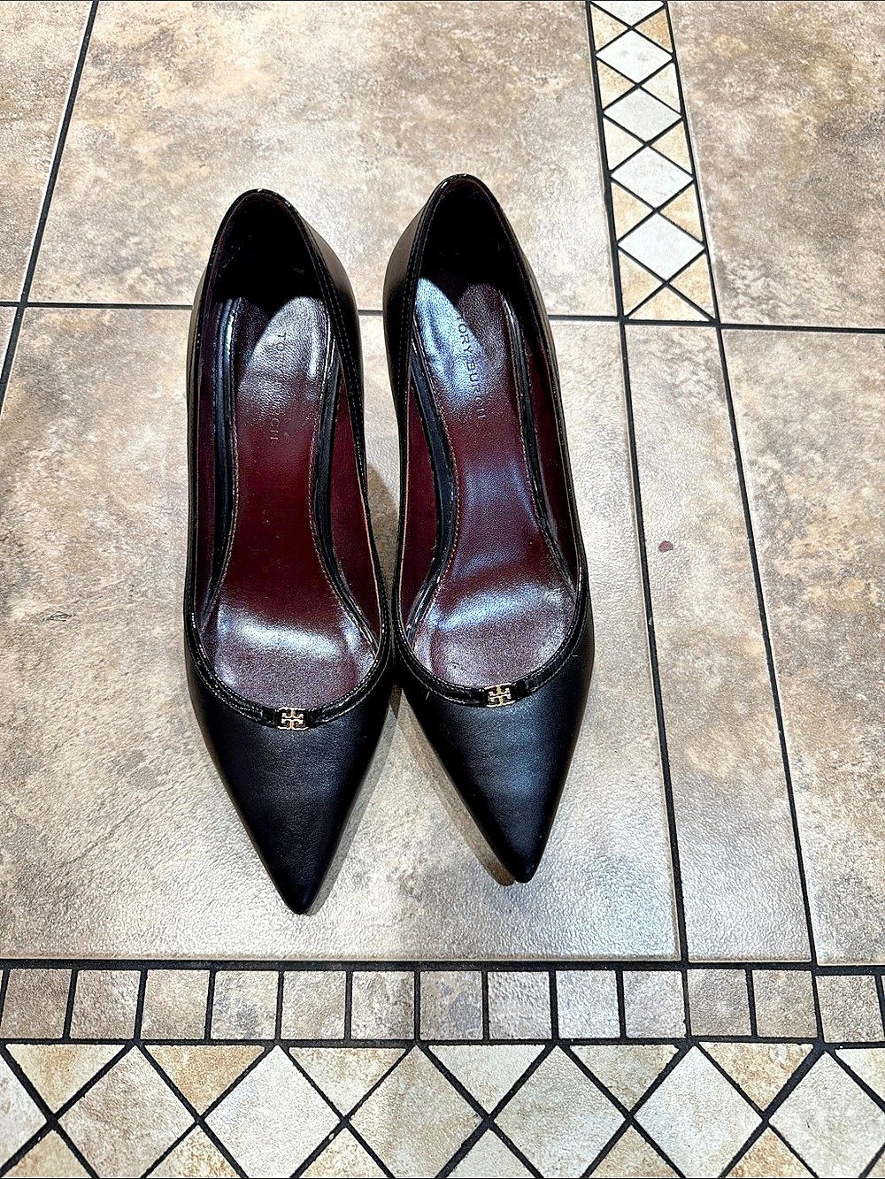 Tory Burch  Black Pointed-Toe Heels